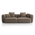 Soft truffle velvet sofa with plush cushions in a minimalist setting | Home Centre Direct UK