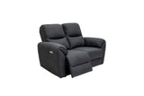 Charcoal Fabric Electric 2-Seater Recliner Sofa for Ultimate Comfort