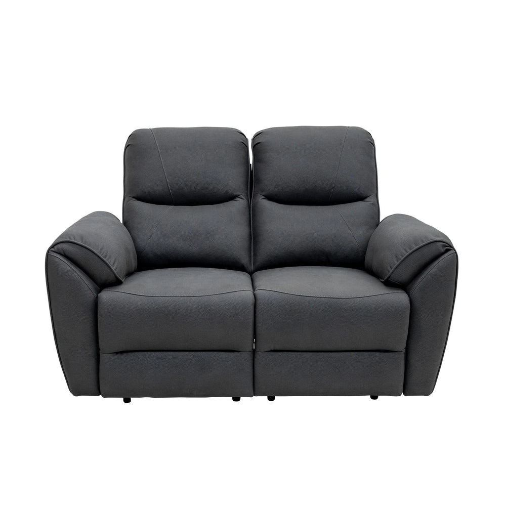 Charcoal Leather Electric 2-Seater Recliner Sofa for Ultimate Comfort
