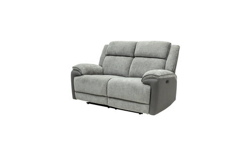 Marley Fabric Electric 2 Seater Recliner - Grey Mix
