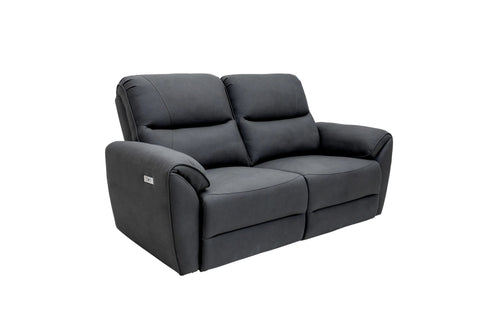 Charcoal Leather Electric 2-Seater Recliner Sofa for Ultimate Comfort