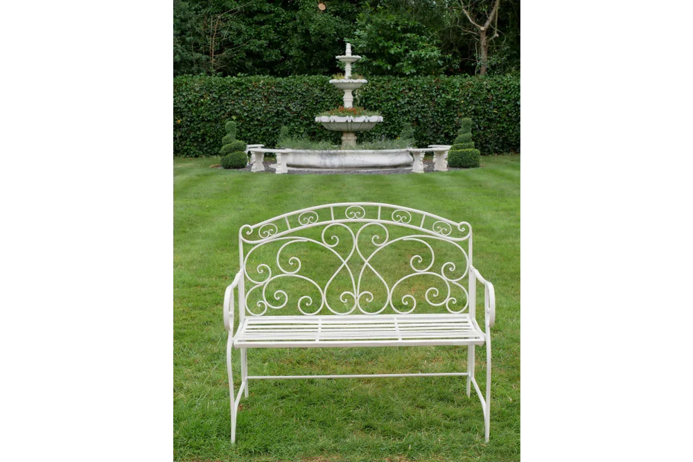 Antique Cream Bench - 7386