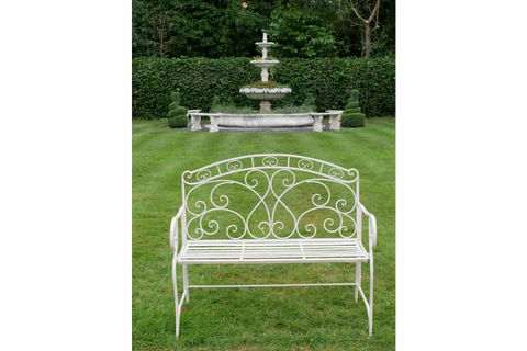 Antique Cream Bench - 7386