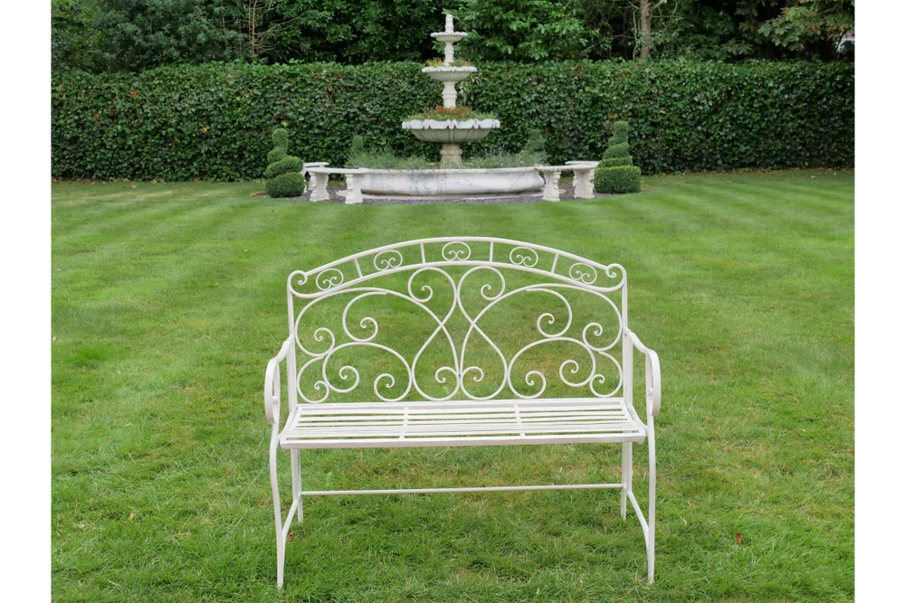 Antique Cream Bench - 7386