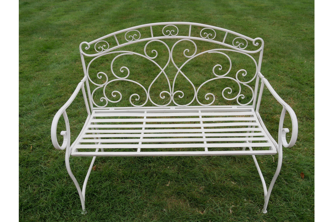 Antique Cream Bench - 7386