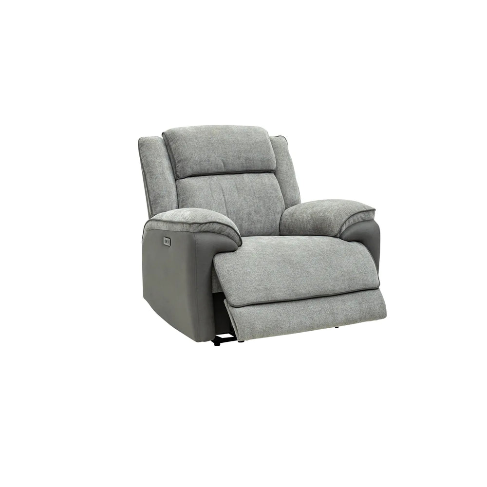 Marley Fabric Electric Armchair Recliner - Grey Mix