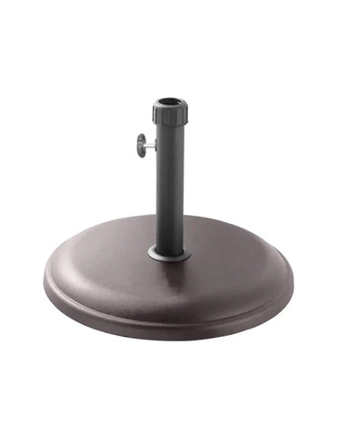 Round metal parasol base with black adjustable pole for outdoor garden umbrella support