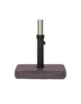 Rectangular patio parasol base with black pole and dark grey heavy weight design