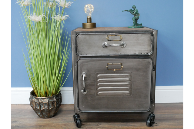 Industrial Bedside Cabinet - 7473