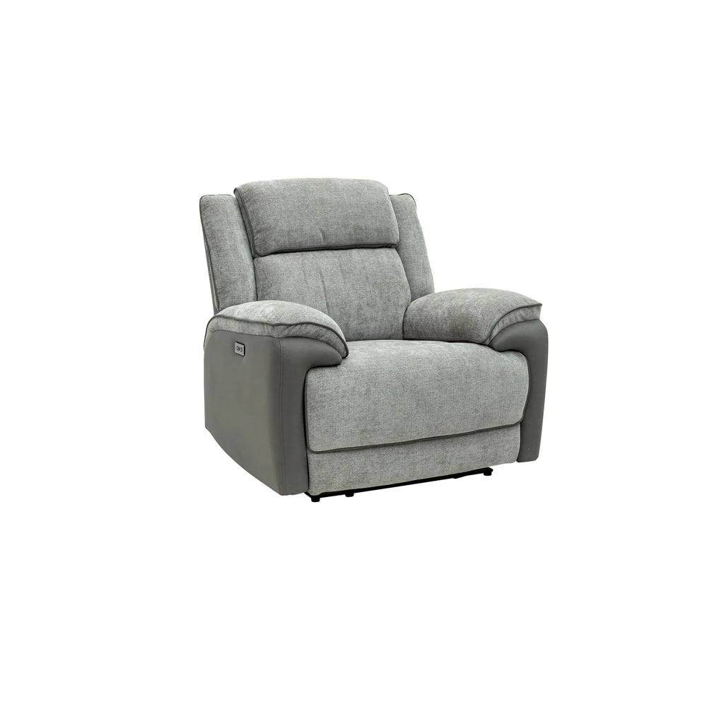 Marley Fabric Electric Armchair Recliner - Grey Mix