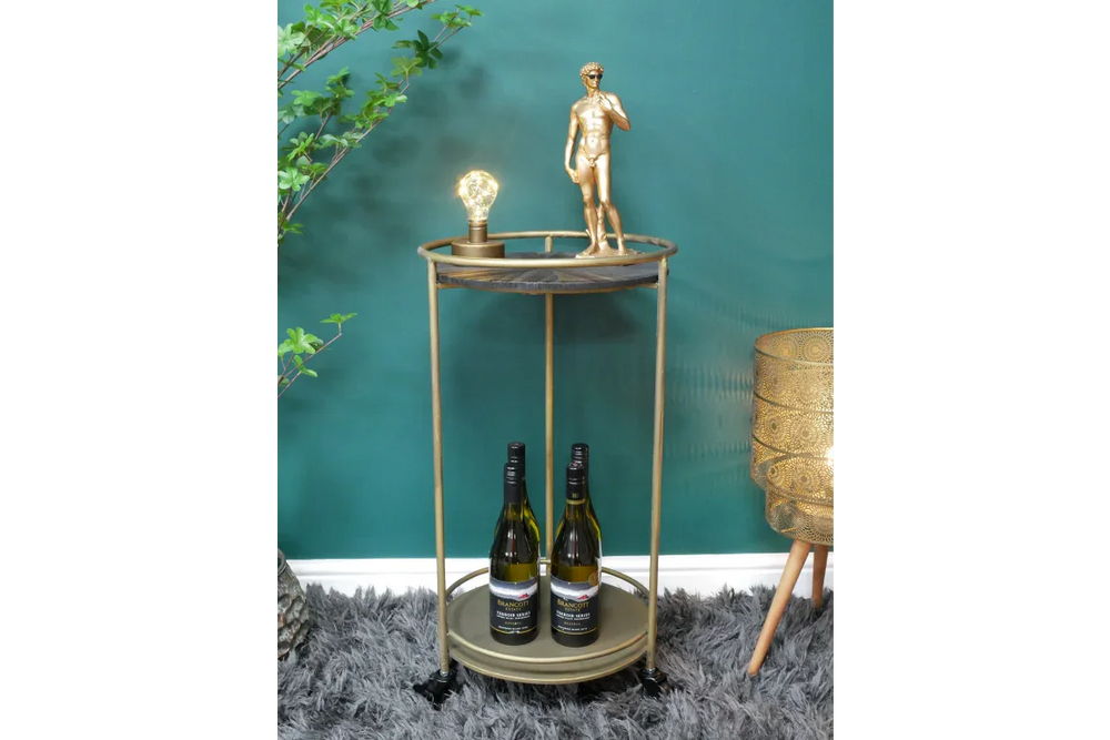 Side Table On Wheels - 8055