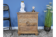 Carved Bedside Cabinet - 8154