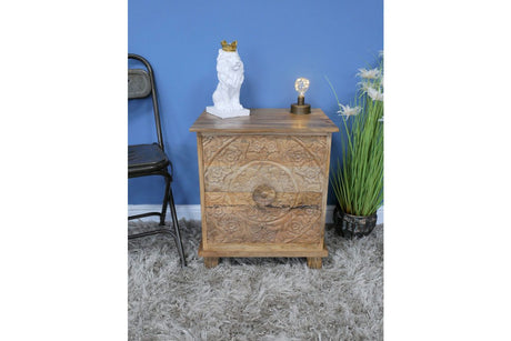 Carved Bedside Cabinet