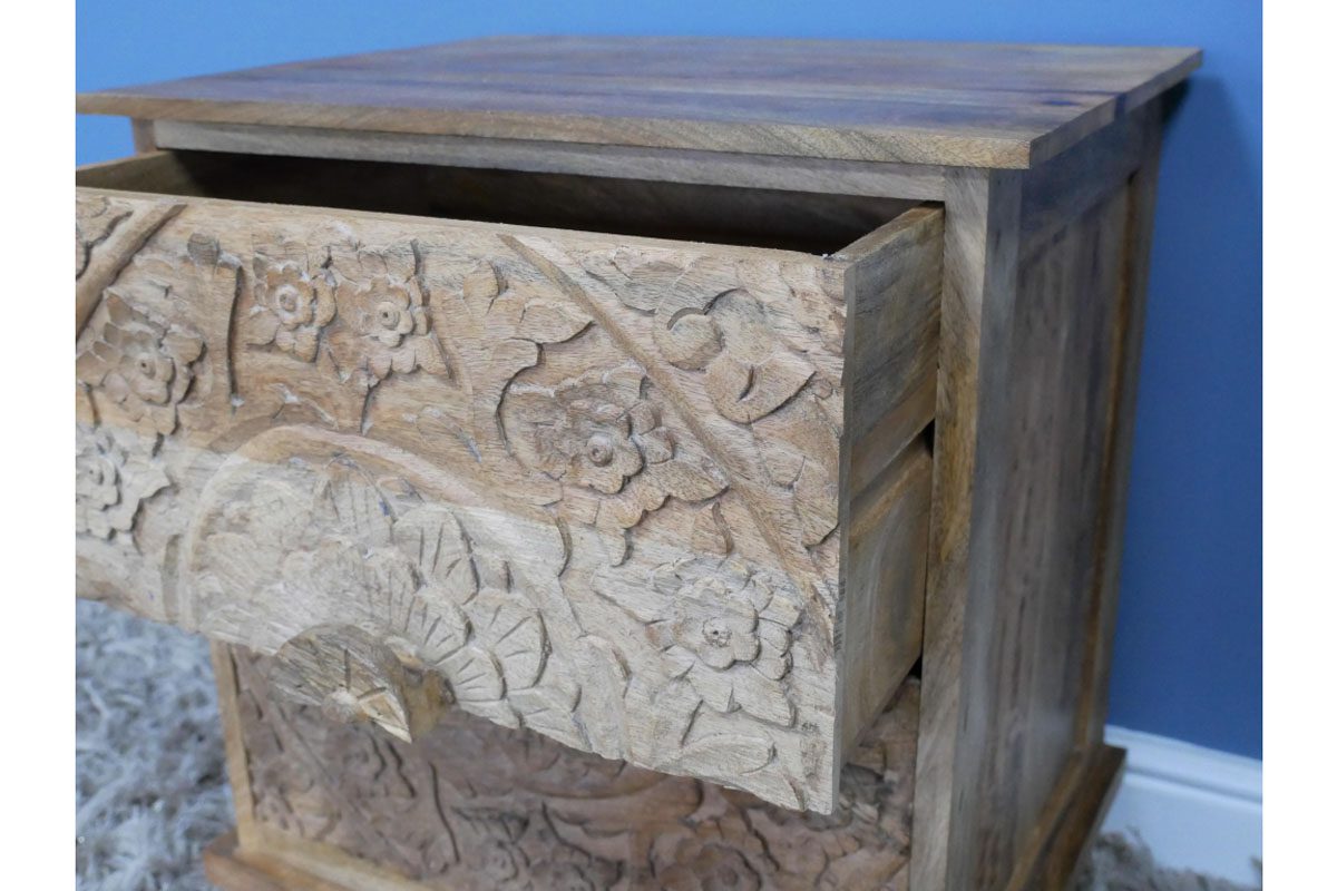 Carved Bedside Cabinet