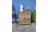 Carved Bedside Cabinet - 8154