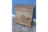 Carved Bedside Cabinet - 8154