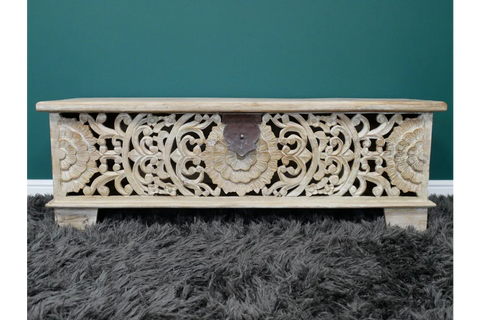 Carved Storage Bench - 8179
