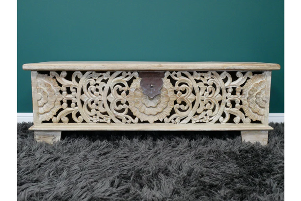 Carved Storage Bench - 8179