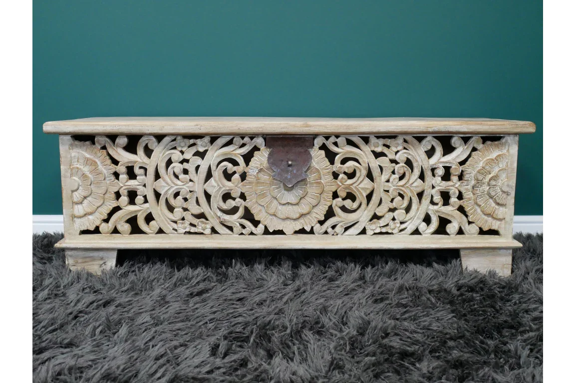 Carved Storage Bench - 8179
