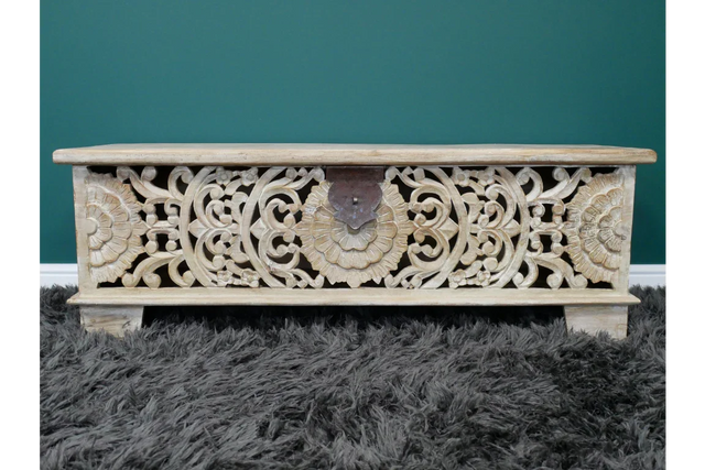 Carved Storage Bench - 8179