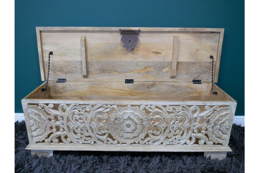 Carved Storage Bench