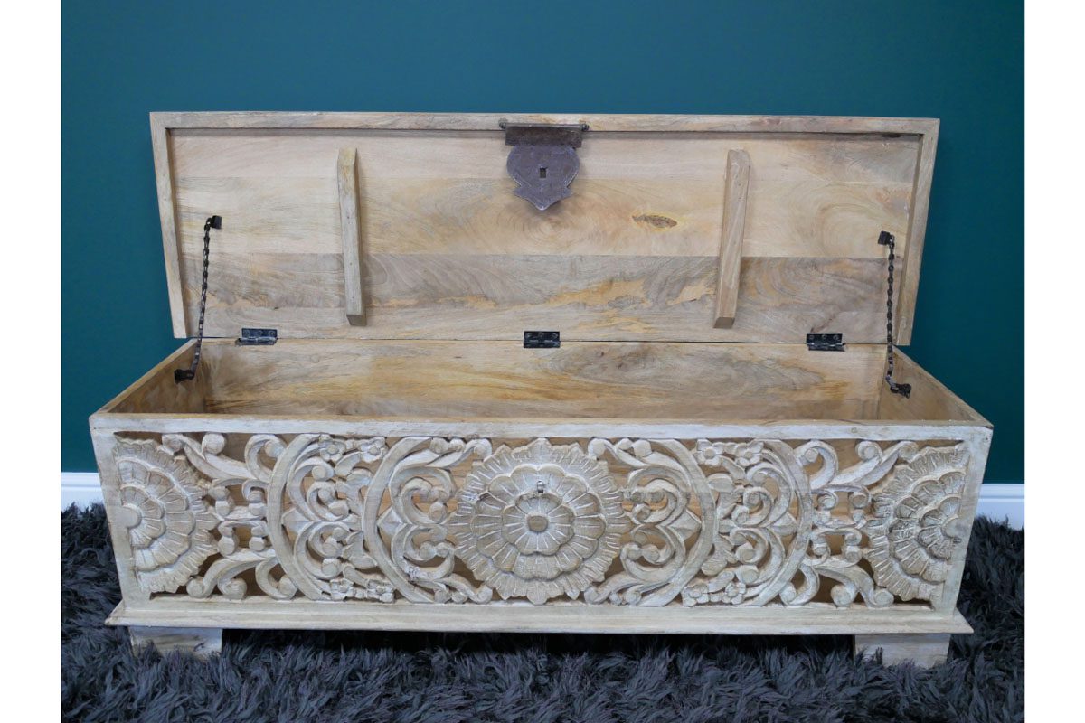 Carved Storage Bench