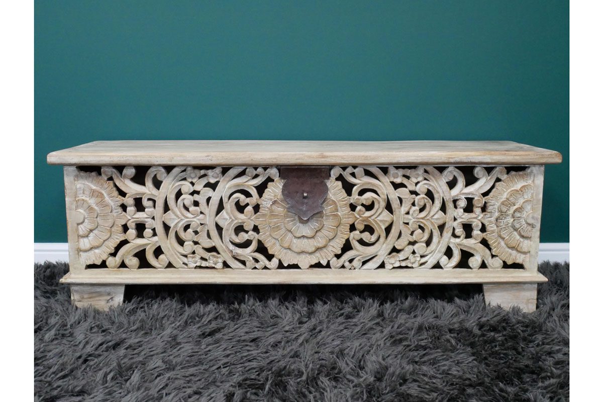 Carved Storage Bench
