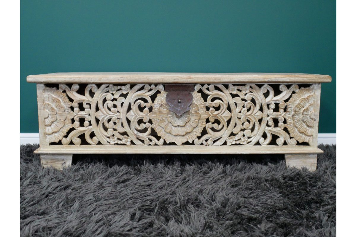 Carved Storage Bench