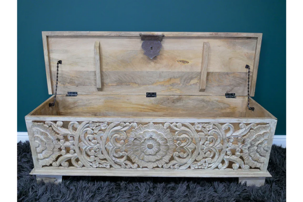Carved Storage Bench - 8179