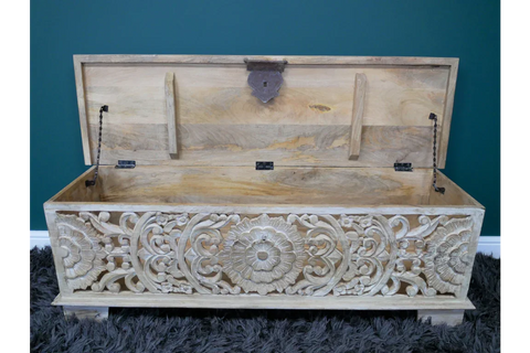 Carved Storage Bench - 8179