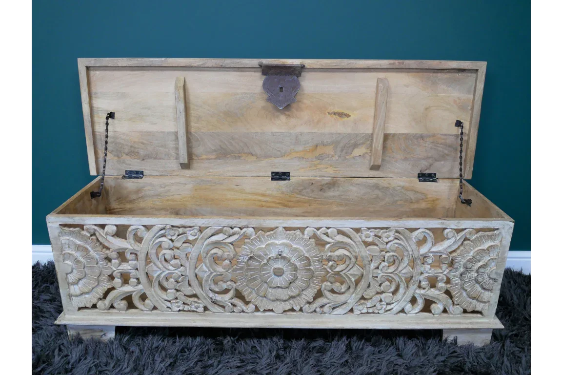 Carved Storage Bench - 8179