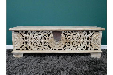 Carved Storage Bench - 8179