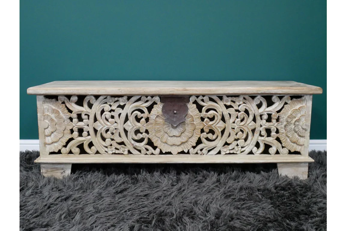 Carved Storage Bench - 8179