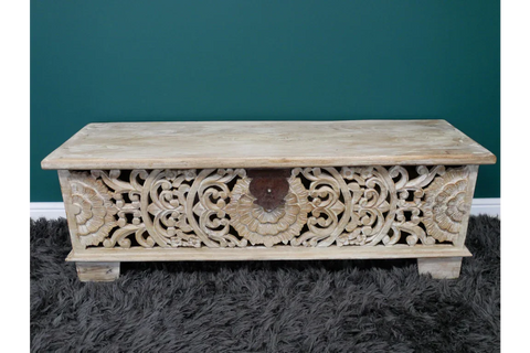Carved Storage Bench - 8179