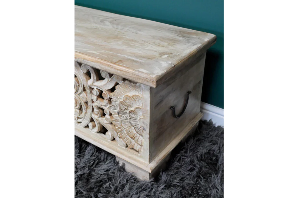 Carved Storage Bench - 8179