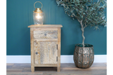 Carved Bedside Cabinet - 8214