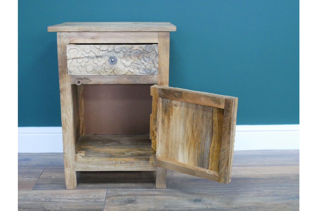Carved Bedside Cabinet