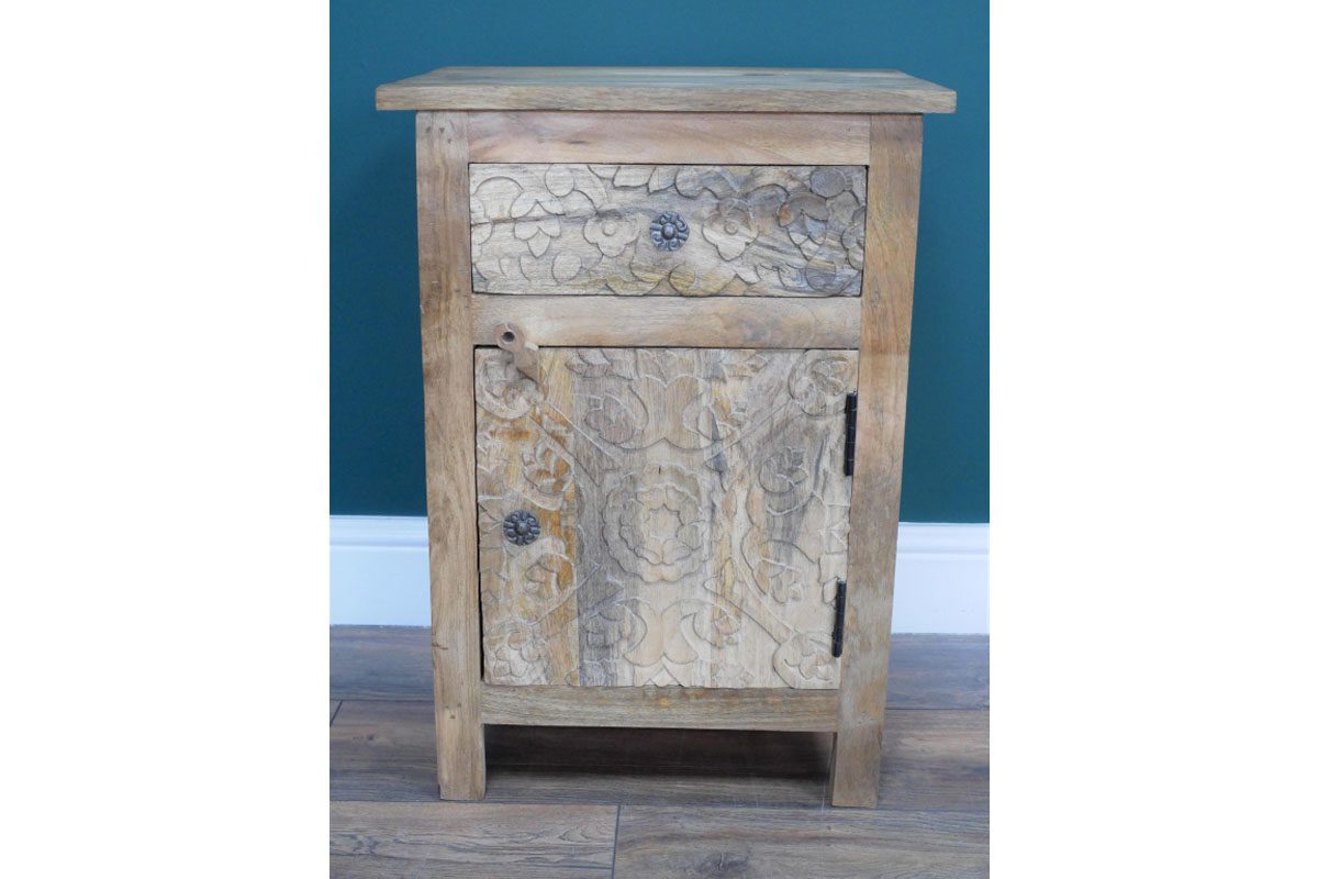 Carved Bedside Cabinet