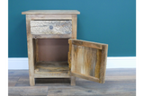 Carved Bedside Cabinet - 8214