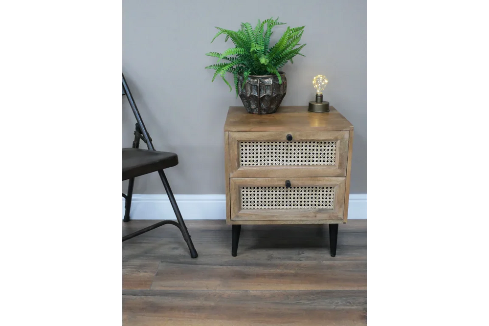 Rattan Bedside Cabinet - 8943