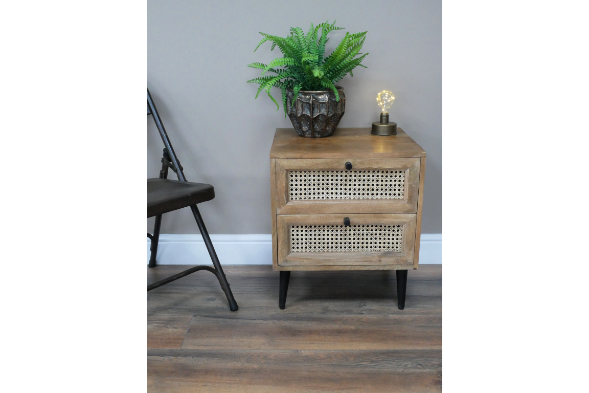 Rattan Bedside Cabinet - 8943