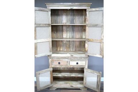 Large Rattan Storage Cabinet - 8980