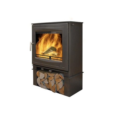 Mourne Eco 8 Log Store with stacked firewood | Home Centre Direct UK