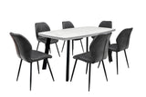 Stylish 1.6m Light Grey Dining Table with Black Legs