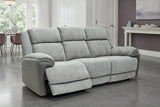 Marley Fabric Electric 3 Seater Recliner - Grey Mix