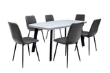 Stylish 1.2m Light Grey Dining Table with Black Legs