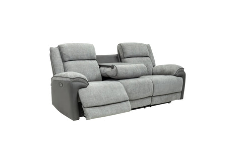 Marley Fabric Electric 3 Seater Recliner - Grey Mix