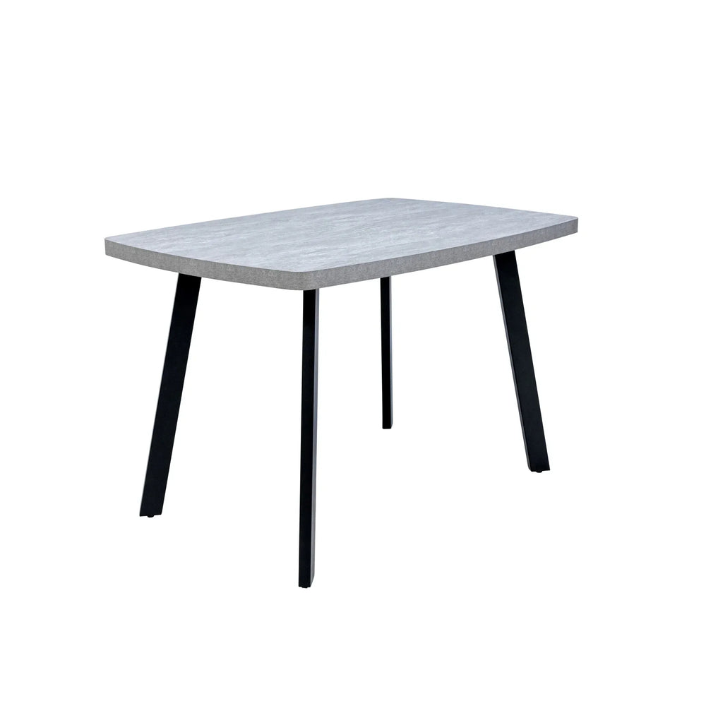 Stylish 1.6m Light Grey Dining Table with Black Legs