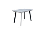 Stylish 1.6m Light Grey Dining Table with Black Legs