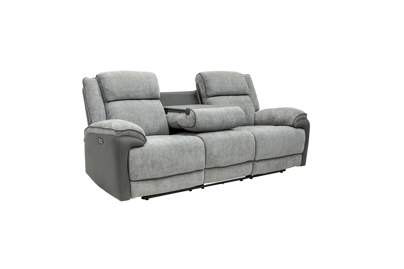 Marley Fabric Electric 3 Seater Recliner - Grey Mix